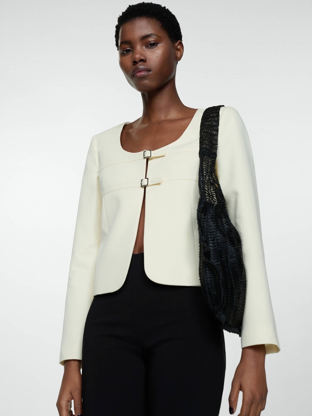 Mango Double-buckle jacket Small